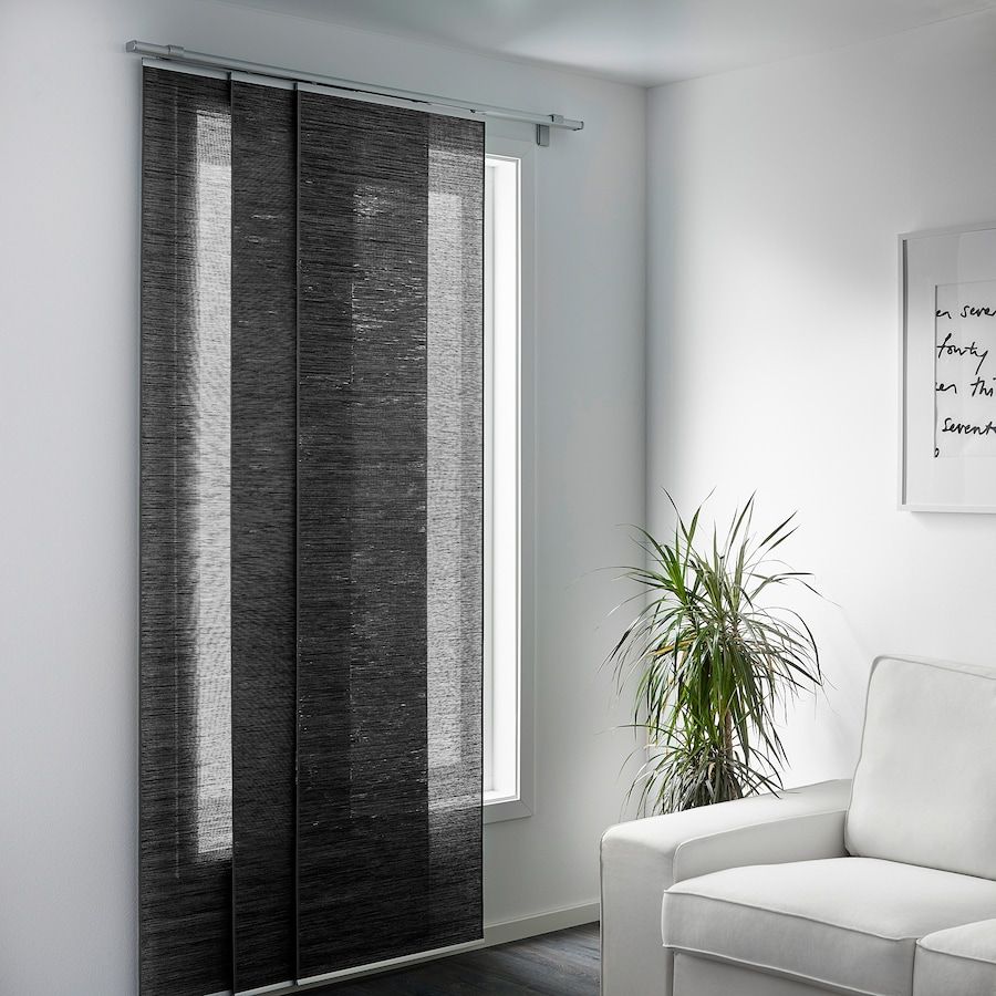 FÖNSTERVIVA-Panel-curtain-dark-gray-24x118_-IKEA